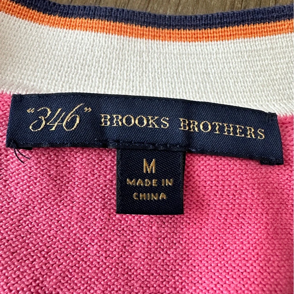 Brooks Brothers V-Neck Sweater Size Medium Pink - Picture 4 of 9